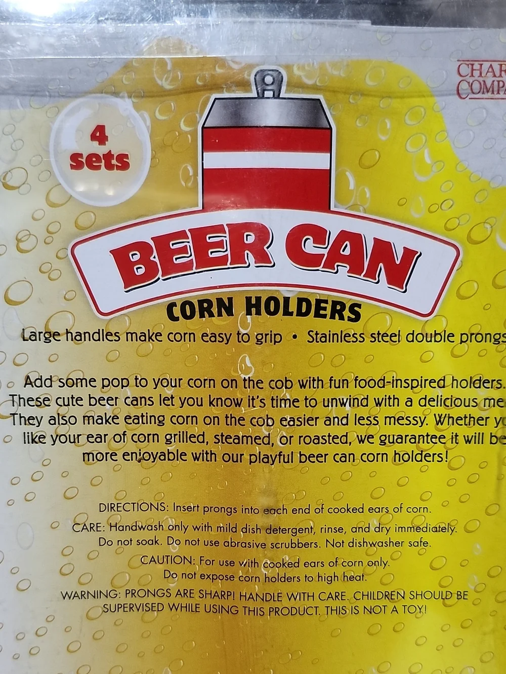 CHARCOAL COMPANION MINI RED BEER CAN CORN HOLDERS SET-OF-4